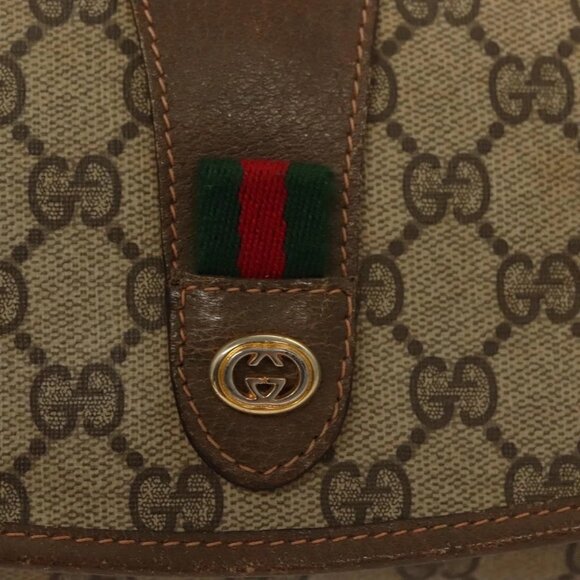 GUCCI GG Supreme Web Sherry Line Clutch Bag PVC Beige Gold 89 01 030 Auth 133336 - Picture 10 of 16